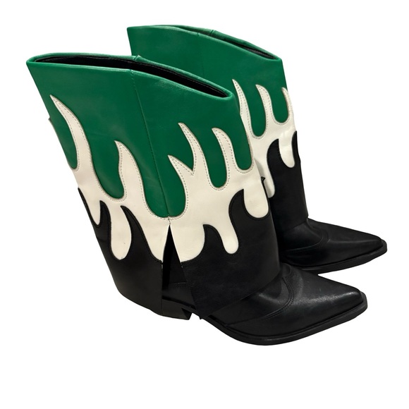 Gianni Bini Conley Flame Leather Western Foldover Boots, Sz 6.5 - Picture 3 of 13